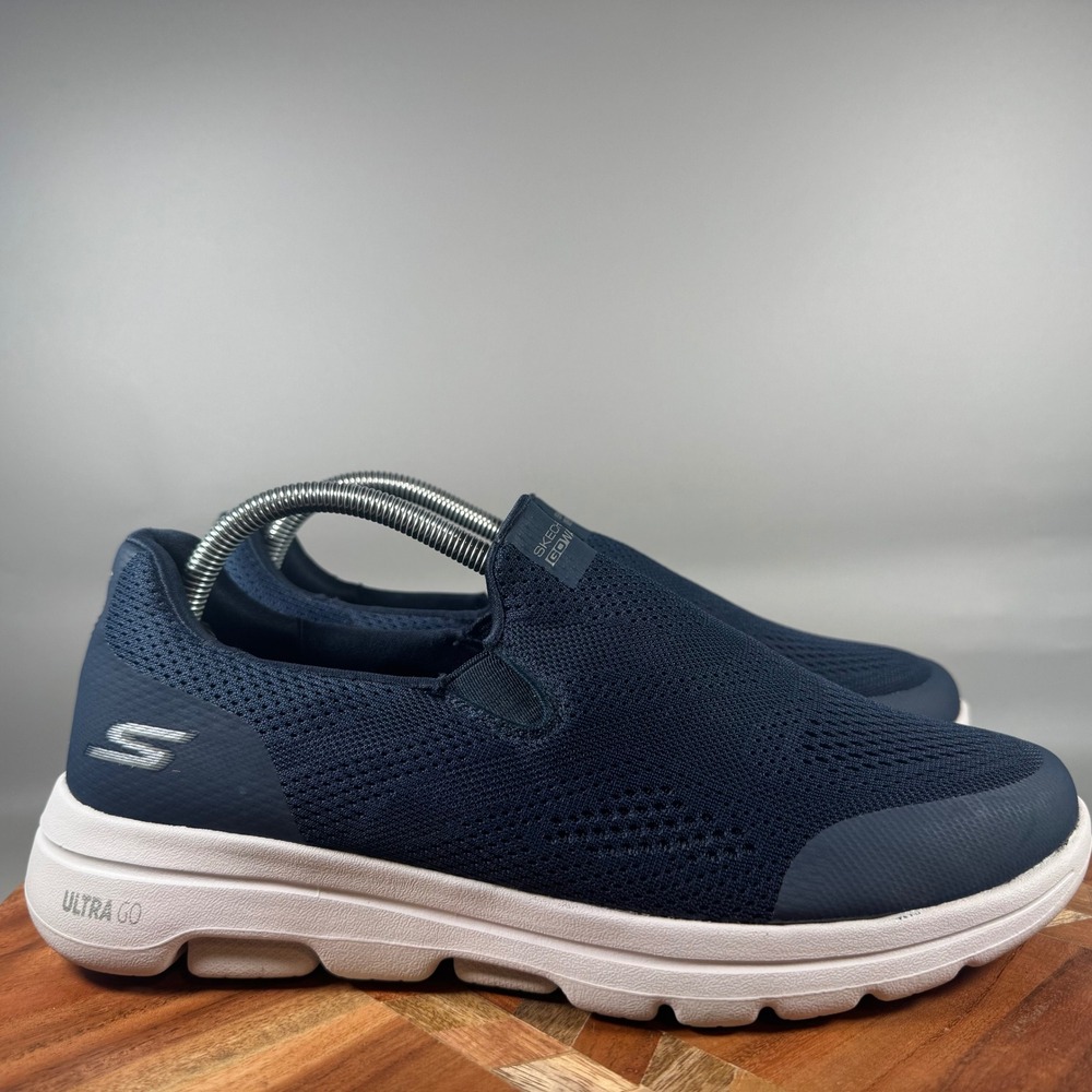 Skechers Mens GoWalk 6 Navy Blue Slip On Walking Shoes 216039 Size 8.5